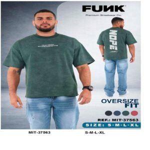 Camiseta Oversize FUNK Vertical Logo Verde Ref. MIT-37563